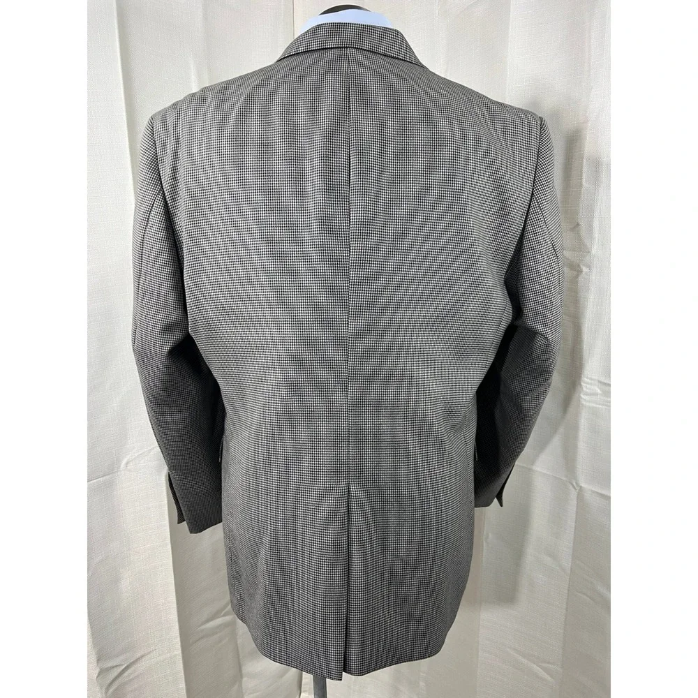 Jos. A. Bank Signature Collection 44R Wool Houndstooth Blazer Grey